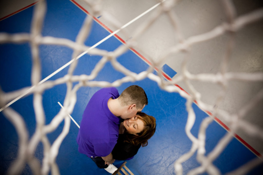 engagement session of a couple at lacey township high school